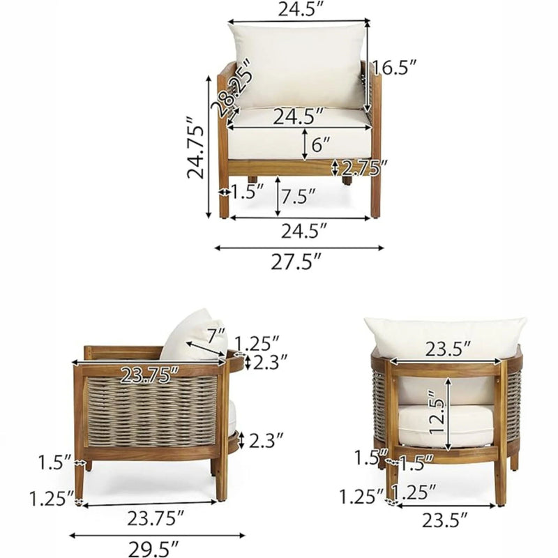 Outdoor Seating Group With Cushions And Coffee Table
