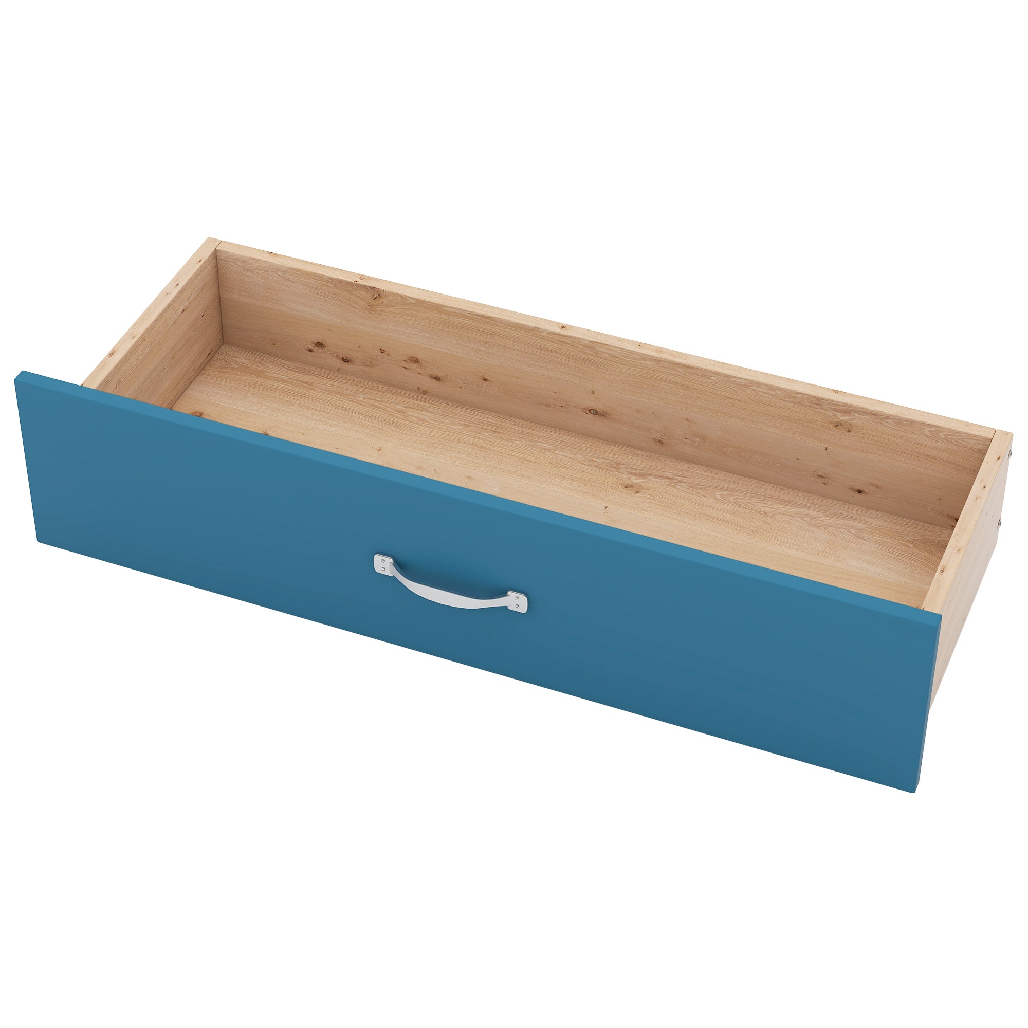 Full Size Platform Bed with Drawers and Storage Shelves, Blue - Atlantic Fine Furniture Melbourne FL