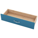 Full Size Platform Bed with Drawers and Storage Shelves, Blue