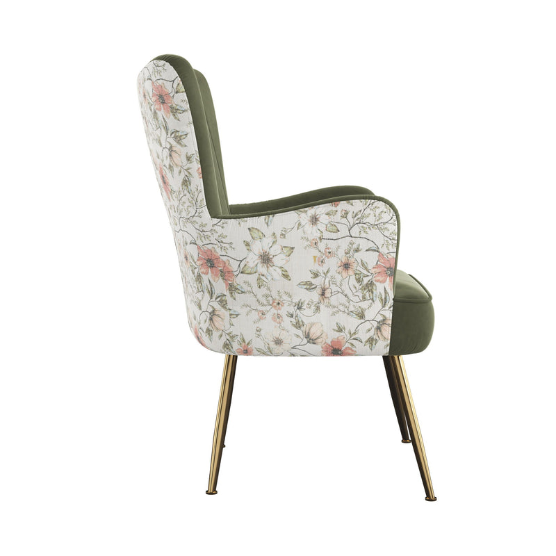 Accent Chair With Unique Print Fabric