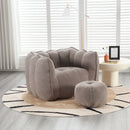 Soft Chenille Bean Bag Chair With High Resilient Foam