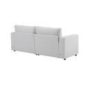 Modern Square Arm Sofa With Soft Fabric Upholstery, Deep Cushions