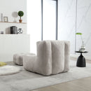 Modern Indoor Fluffy Bean Bag Chair With Memory Foam And Ottoman, Super Soft
