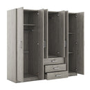 6 Doors Wardrobe Storage For Bedroom, With Big Drawers