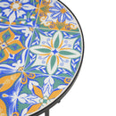 French Country Patio Side Table With Vibrant Tile Top