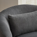 Wide Upholstered Corduroy 360° Swivel Barrel Soft Chair With Pillow