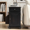 Vintage Flip Top Side Table With USB Ports