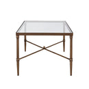 Metal Rectangle Coffee Table With Tempered Glass Top - Bronze