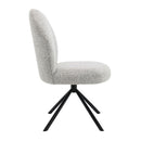 Lawton - Side Chair With Swivel (Set of 2) - Gray Boucle & Black