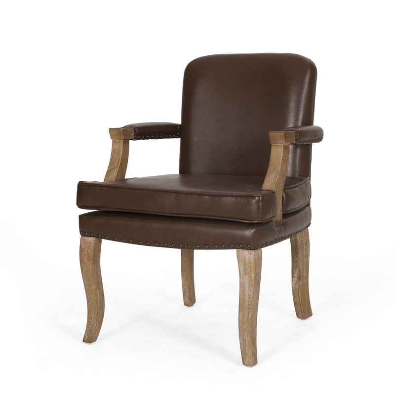French Country Style Dining Chair With Nailhead Trim