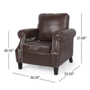 Contemporary Club Chair With Nailhead Trim And Rolled Armrests