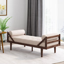 Chic Contemporary Chaise Lounge With Button Tufting And Bentwood Structure