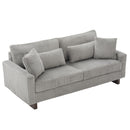 Modern Corduroy Loveseat Sofa With 4 Pillows