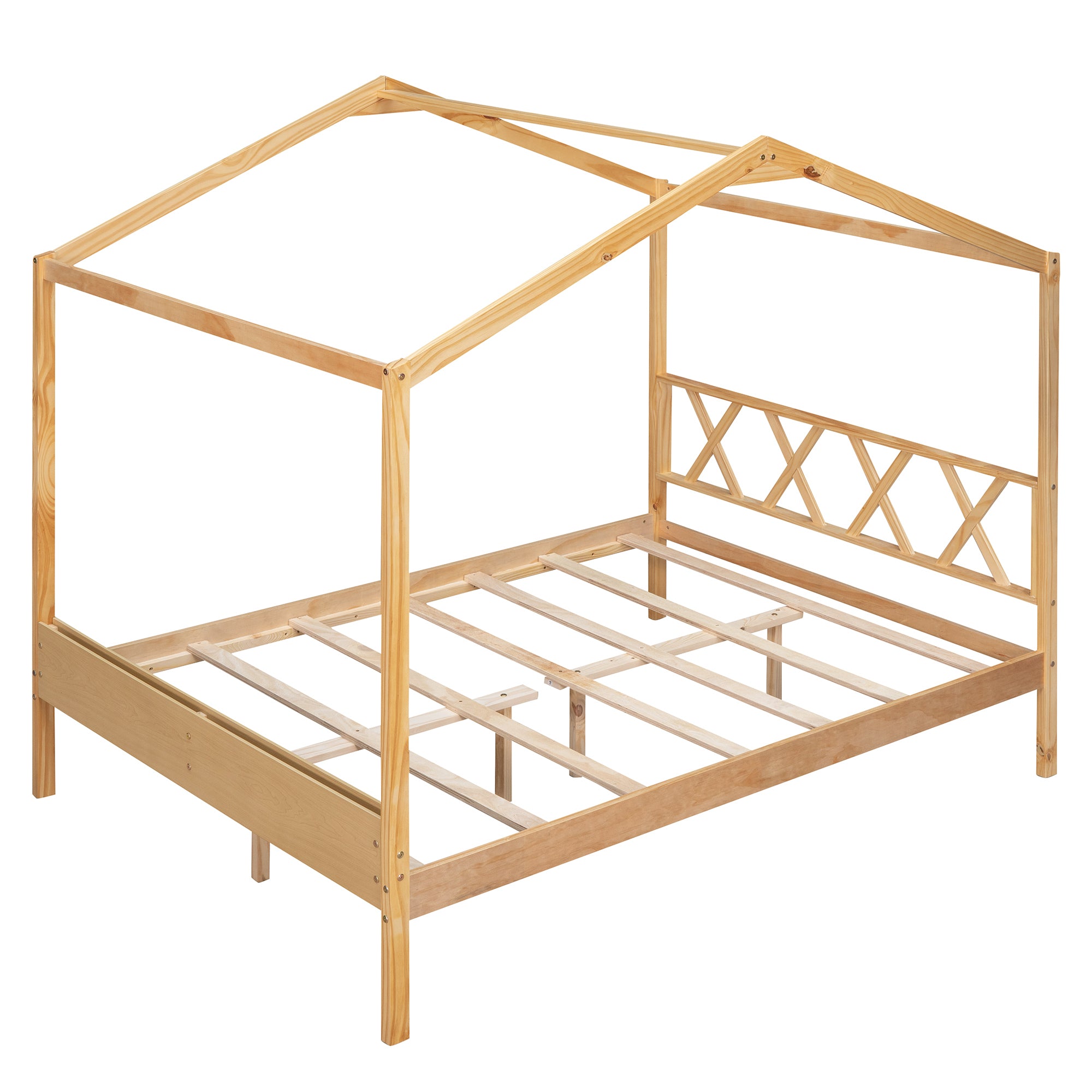 Full Size Wood House Bed with Storage Space, Natural (OLD SKU :LP000002AAM) - Atlantic Fine Furniture Melbourne FL