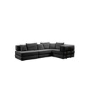 Modular L Shaped Floor Living Room Sofa Set With 6 Pillows