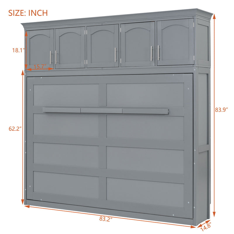 Murphy Modern Bed With Top Cabinets For Space Saving And Comfort