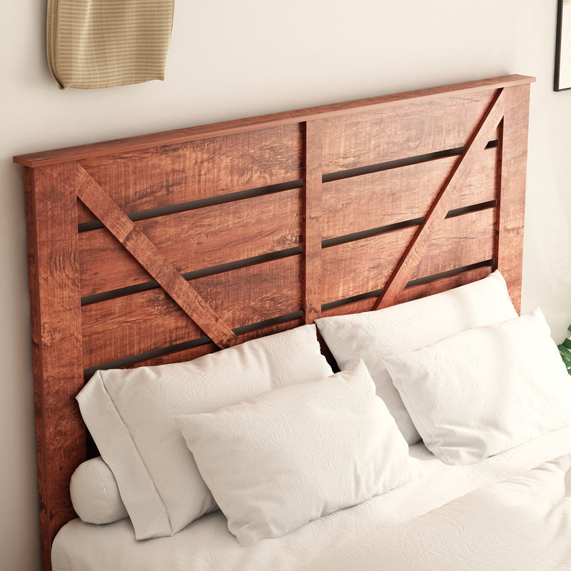 Full Bed Frame Headboard , Wood Platform Bed Frame , Noise Free,No Box Spring Needed and Easy Assembly Tool,Large Under Bed Storage, Vintage Brown