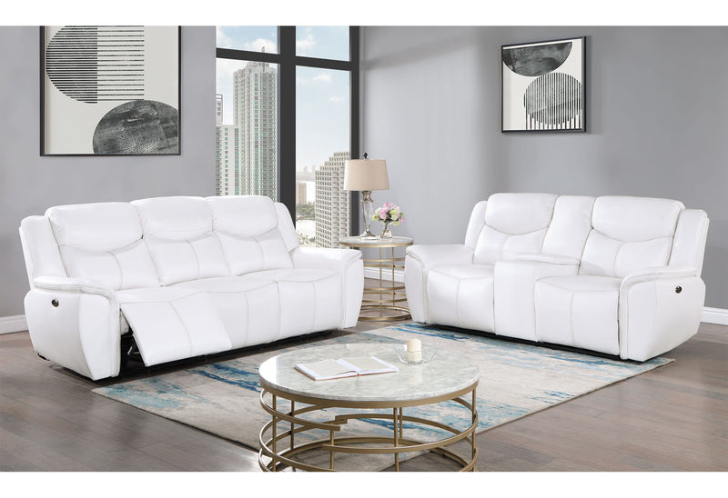 Tiggo - Power Console Reclining Loveseat - Blanche White