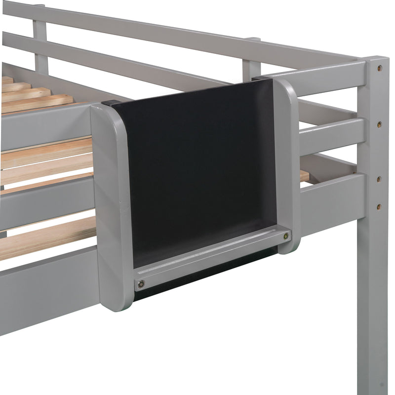 Loft Bed With Slide, Stair And Chalkboard