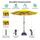 8.8' Outdoor Aluminum Patio Umbrella With 42 Pound Round Resin Umbrella Base