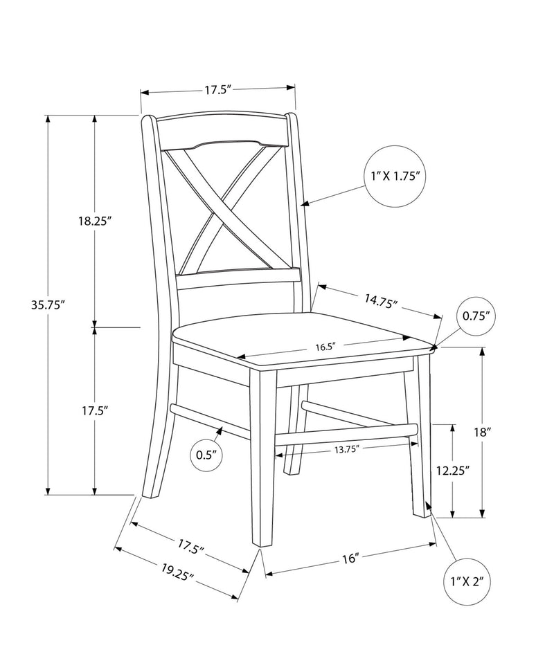 Dining Chair, Side, Dining Room, Transitional (Set of 2)