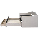 Upholstered Simple Design Daybed With Trundle And 3 Drawers