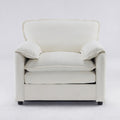 Oversized Reading Armchair With Thick Cushions, High Back Support
