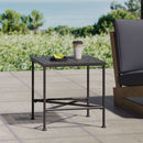 Outdoor Square Side Table With X Shaped Iron Frame - Black