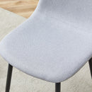 Modern Medieval Style Cushioned Side Chairs Set With Black Metal Legs For Kitchens