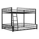 Bunk Bed Frame With Ladder And Safety Guardrails