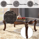 Miyeon - Coffee Table - Marble & Cherry - Atlantic Fine Furniture Inc
