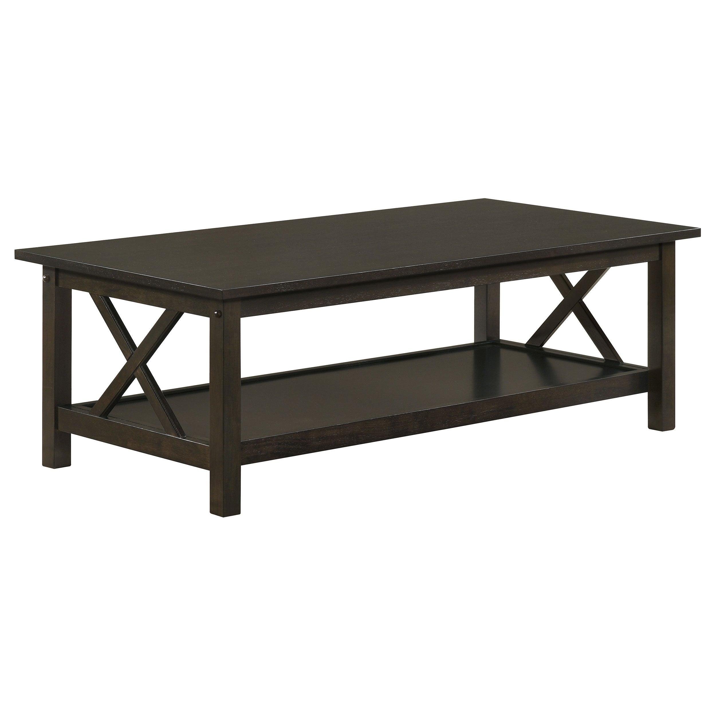 Rachelle 3-piece Rectangular Coffee Table Set Deep Merlot — view 3