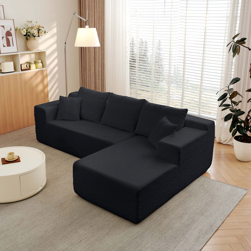 Modular Cloud Sectional Couch With L Shape Chaise - Black