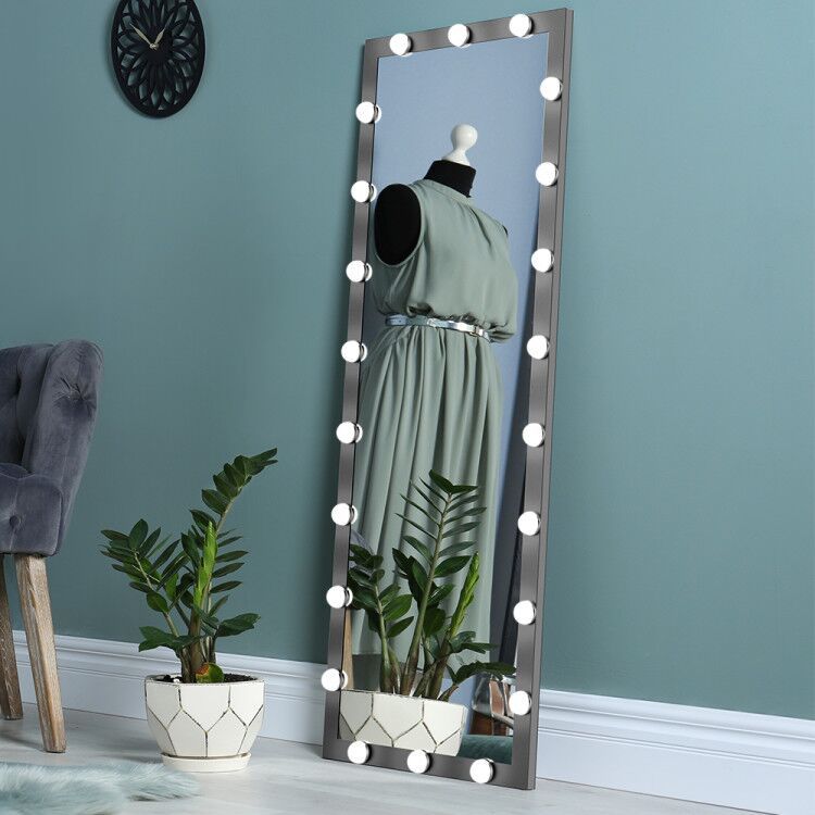 Full Length Mirror With Lights Full Body Vanity Mirror With 3 Color Modes Lighted Standing Floor Mirror For Dressing Room Bedroom Wall Mounted Touch Control