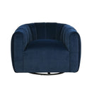 Serenizia - Upholstered Velvet Swivel Chair With Channel Tufted
