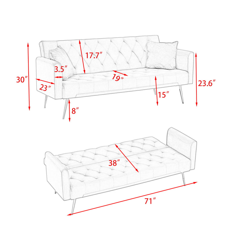 Convertible Double Folding Living Room Sofa Bed