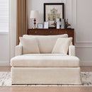 Accent Chair Wide With 2 Bolster Pillows, And Matching Ottoman