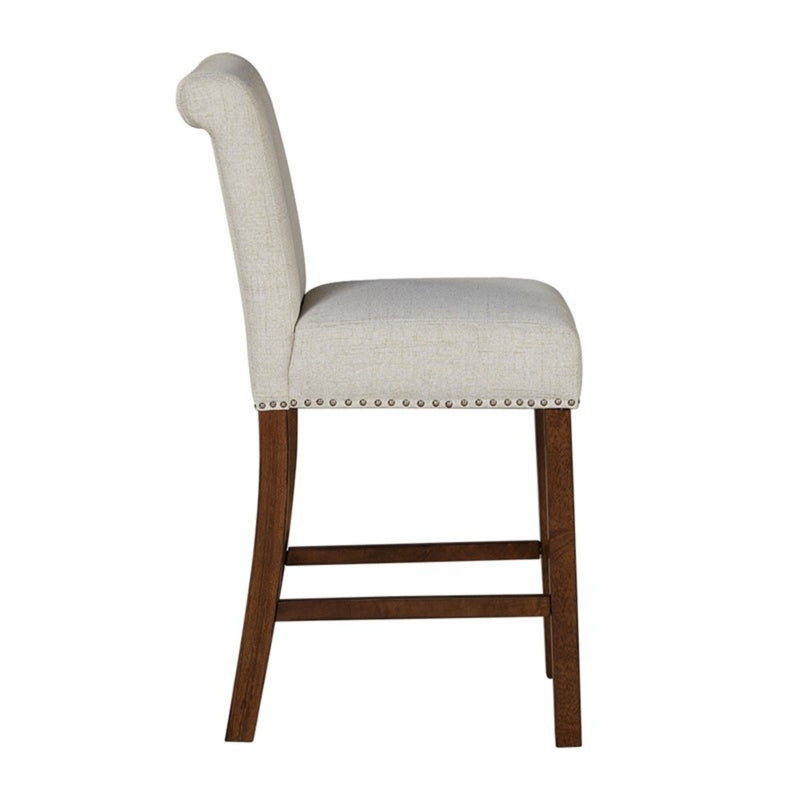 Upholstered Counter Stool With Nailhead Trim (Set of 2)