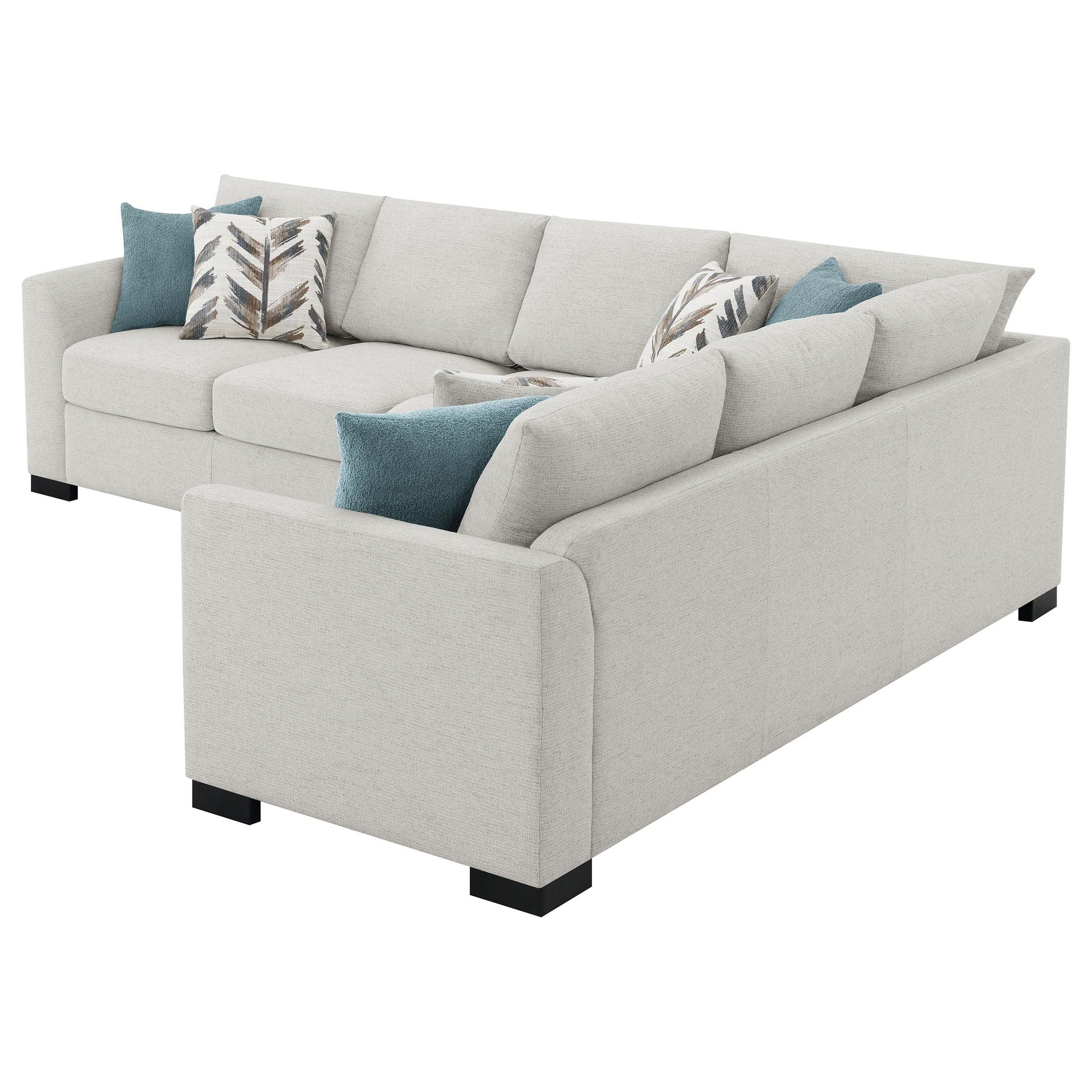 Ashford Chenille Upholstered Sleeper Sectional Sofa Greige - Atlantic Fine Furniture Melbourne FL