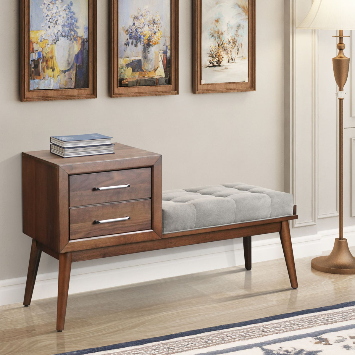 Malibu Bench in Walnut by Elements International, view 5