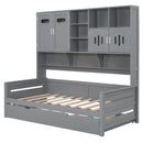 Daybed With All-In-One Cabinet And Shelf