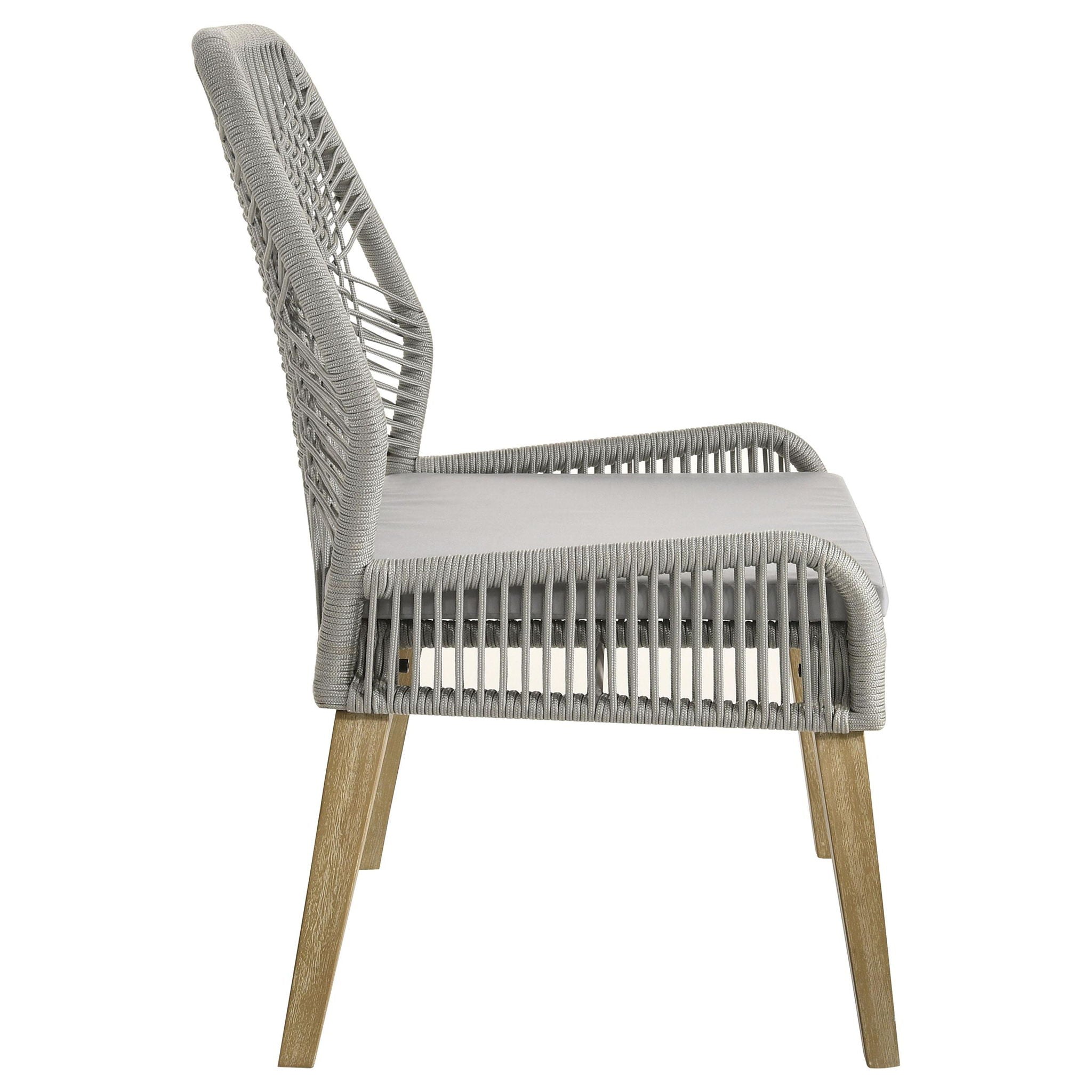 Nakia Woven Rope Dining Side Chairs Grey (Set of 2) - Atlantic Fine Furniture Melbourne FL
