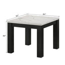 Modern 3 Piece Living Room Table Set With Faux Marble Top Wooden - Black / White