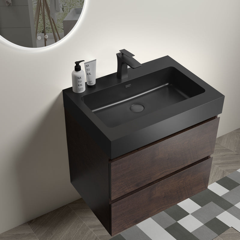 Alice - Bathroom Vanity Wall Mounted With Sink, Large Storage Floating Bathroom Vanity For Modern Bathroom, One-Piece Sink Basin Without Drain And Faucet