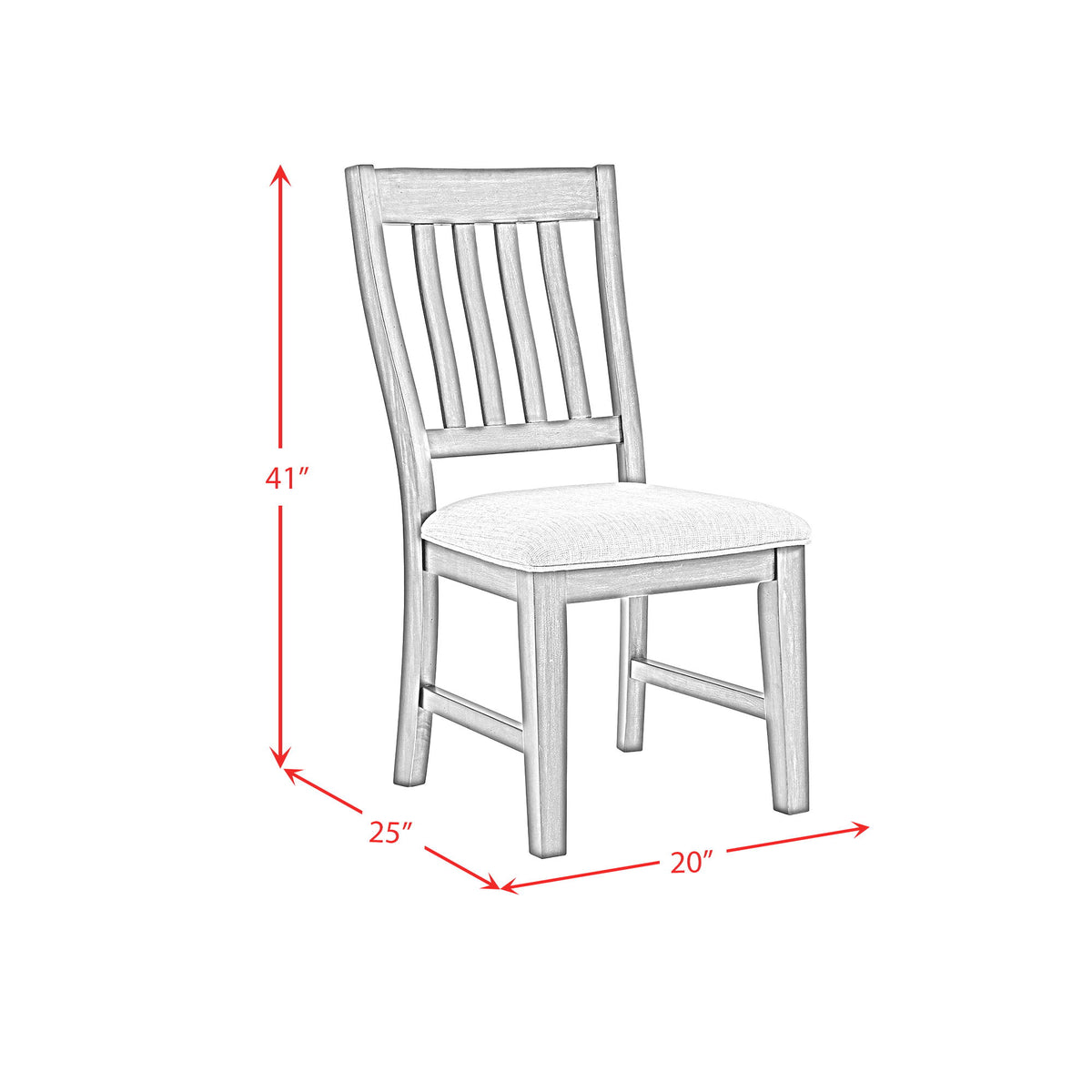 Montrose Fabric Dining Side Chair (Set of 2) in Espresso / Light Gray by Elements International, view 3