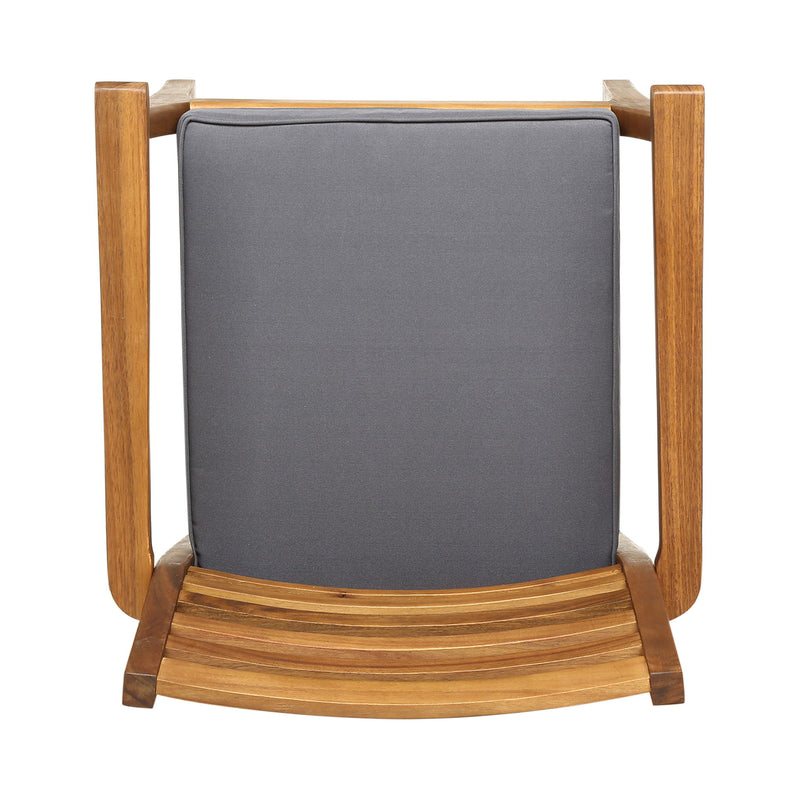 Outdoor Dining Chair With Slat Back And Acacia Wood Frame (Set of 2) - Gray / Teak