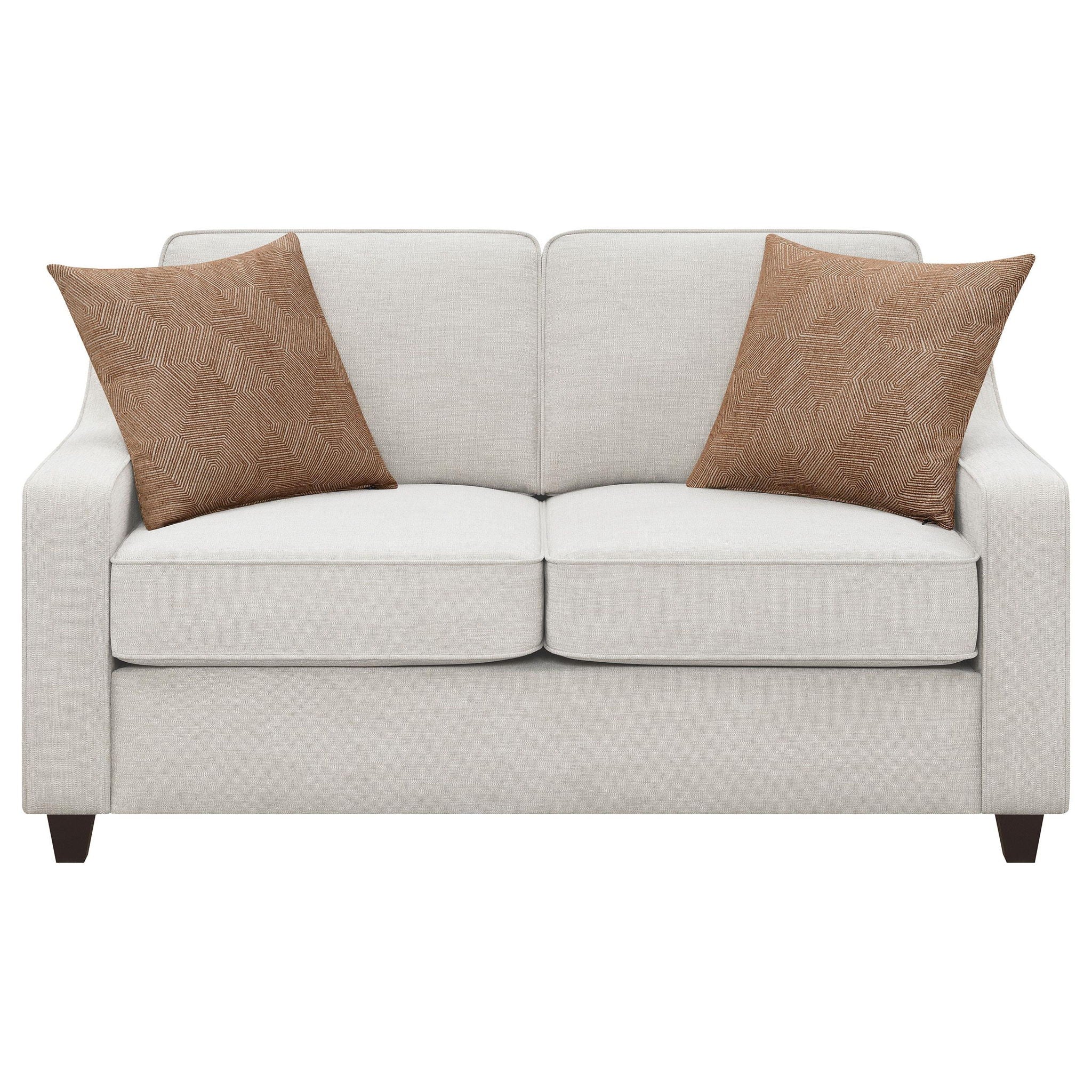 Christine 3-piece Upholstered Sloped Arm Sofa Set Beige