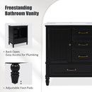 30" Bathroom Vanity With Sink, 3 Drawers, Adjustable Feet