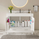 43" Bathroom Vanity, Multi Functional Cabinet - White