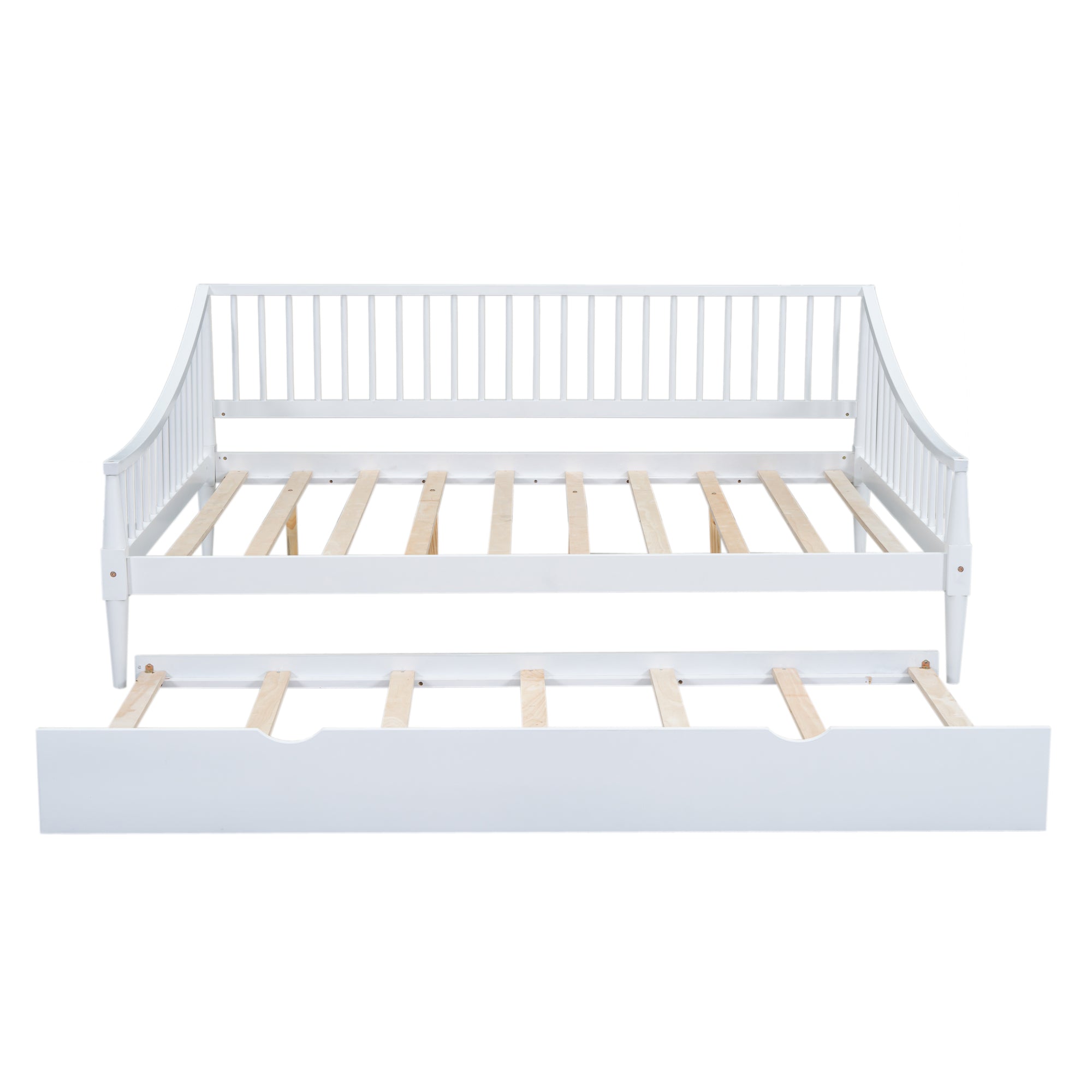 Full Size Daybed with Trundle and Support Legs, White - Atlantic Fine Furniture Melbourne FL